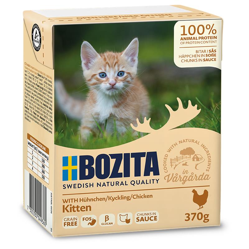 Katzennassfutter Tetra Recard in Soße für Kitten 370g, 6er Pack – Bozita Cat