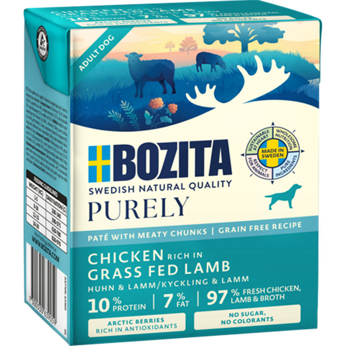 Hundenassfutter Dog Tetra Purely Pate mit Huhn & Lamm 370g, 6er Pack – Bozita