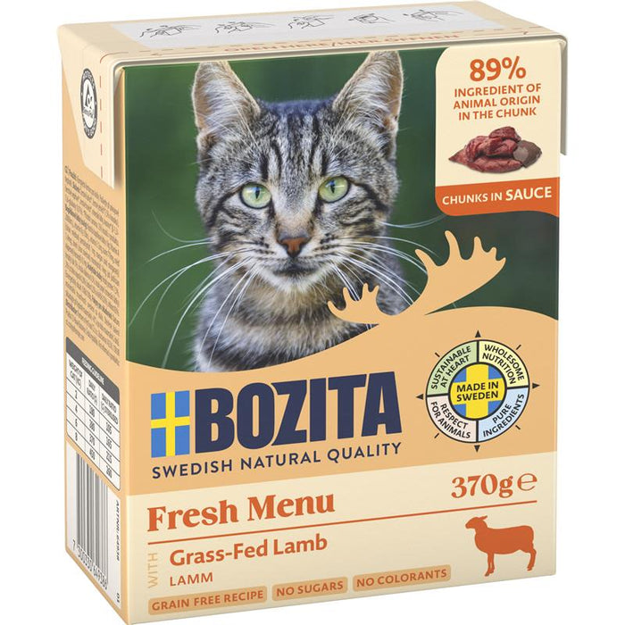 Katzennassfutter Cat Tetra Recard Häppchen in Sauce mit Lamm 370g, 6er Pack – Bozita