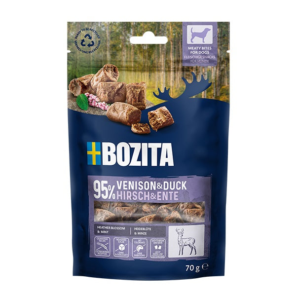 Hundeleckerli Dog Meaty Bites Hirsch & Ente 70g – Bozita