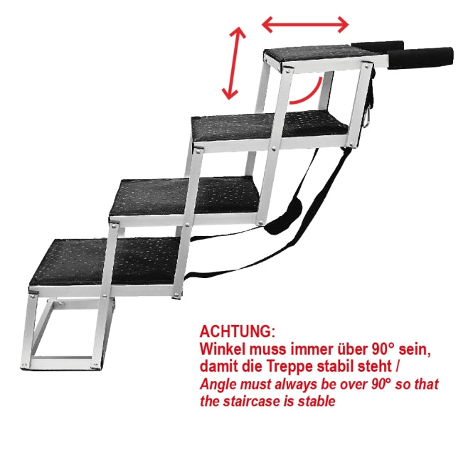 Falt-Treppe für Hunde – Aluminium 4-stufig – Bild 3