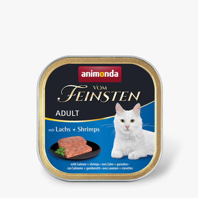 Katzennassfutter vom Feinsten Adult Lachs & Shrimps 100g, 32er Pack – Animonda Cat