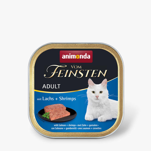 Katzennassfutter vom Feinsten Adult Lachs & Shrimps 100g, 32er Pack – Animonda Cat