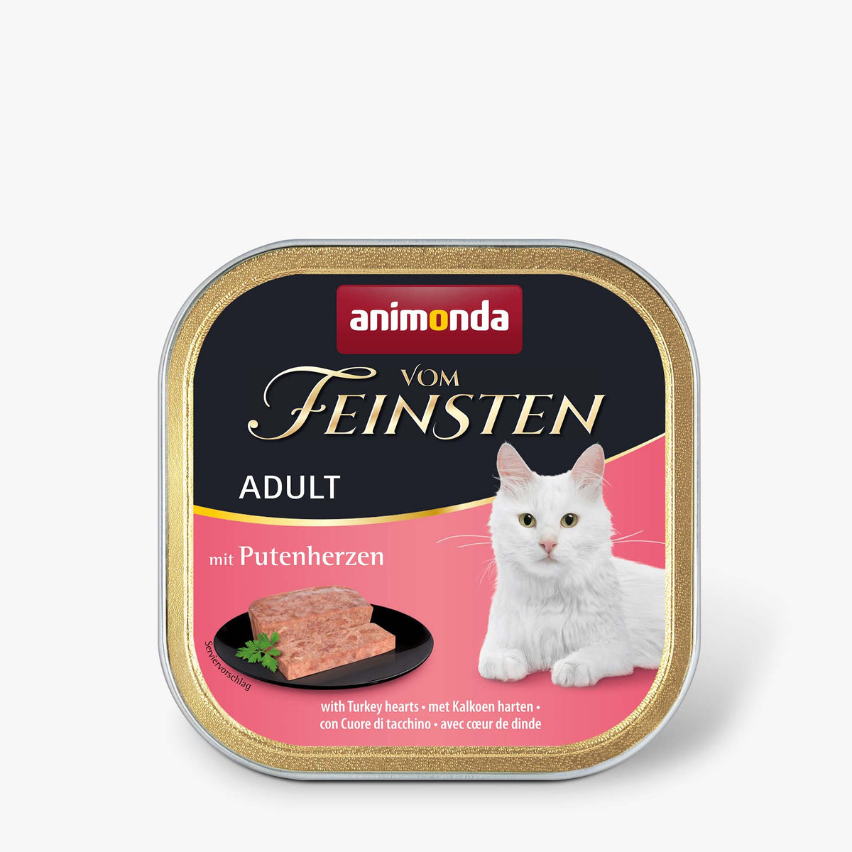 Katzennassfutter vom Feinsten Adult mit Putenherzen 100g, 32er Pack – Animonda Cat