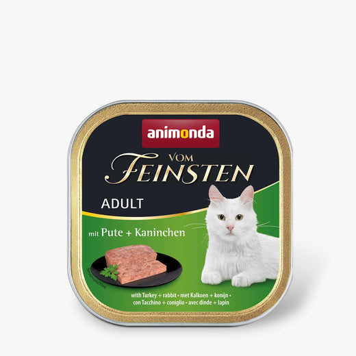 Katzennassfutter vom Feinsten Adult mit Pute & Kaninchen 100g, 32er Pack – Animonda Cat