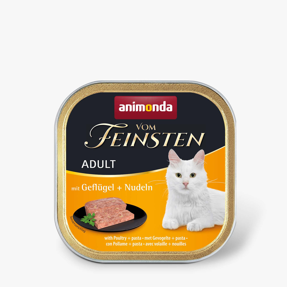 Katzennassfutter vom Feinsten Adult mit Geflügel & Nudeln 100g, 32er Pack – Animonda Cat