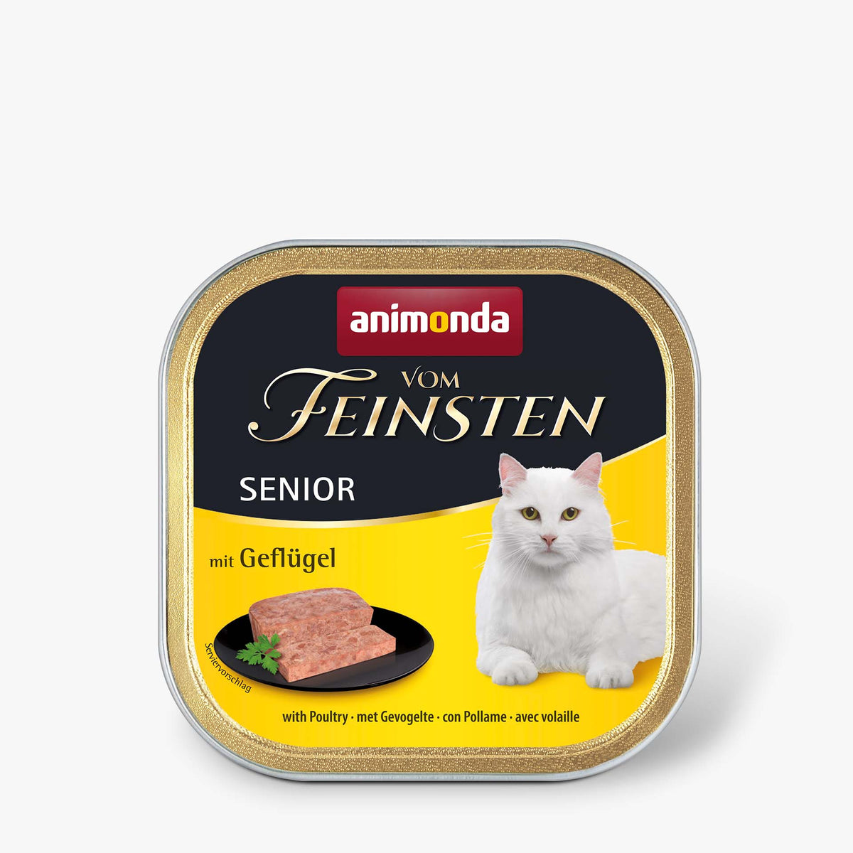 Katzennassfutter vom Feinsten Senior mit Geflügel 100g, 32er Pack – Animonda Cat