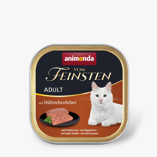 Katzennassfutter vom Feinsten Adult mit Hühnchenleber 100g, 32er Pack – Animonda Cat