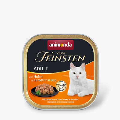 Katzennassfutter Vom Feinsten mit Huhn in Karottensauce 100g, 32er Pack – Animonda Cat
