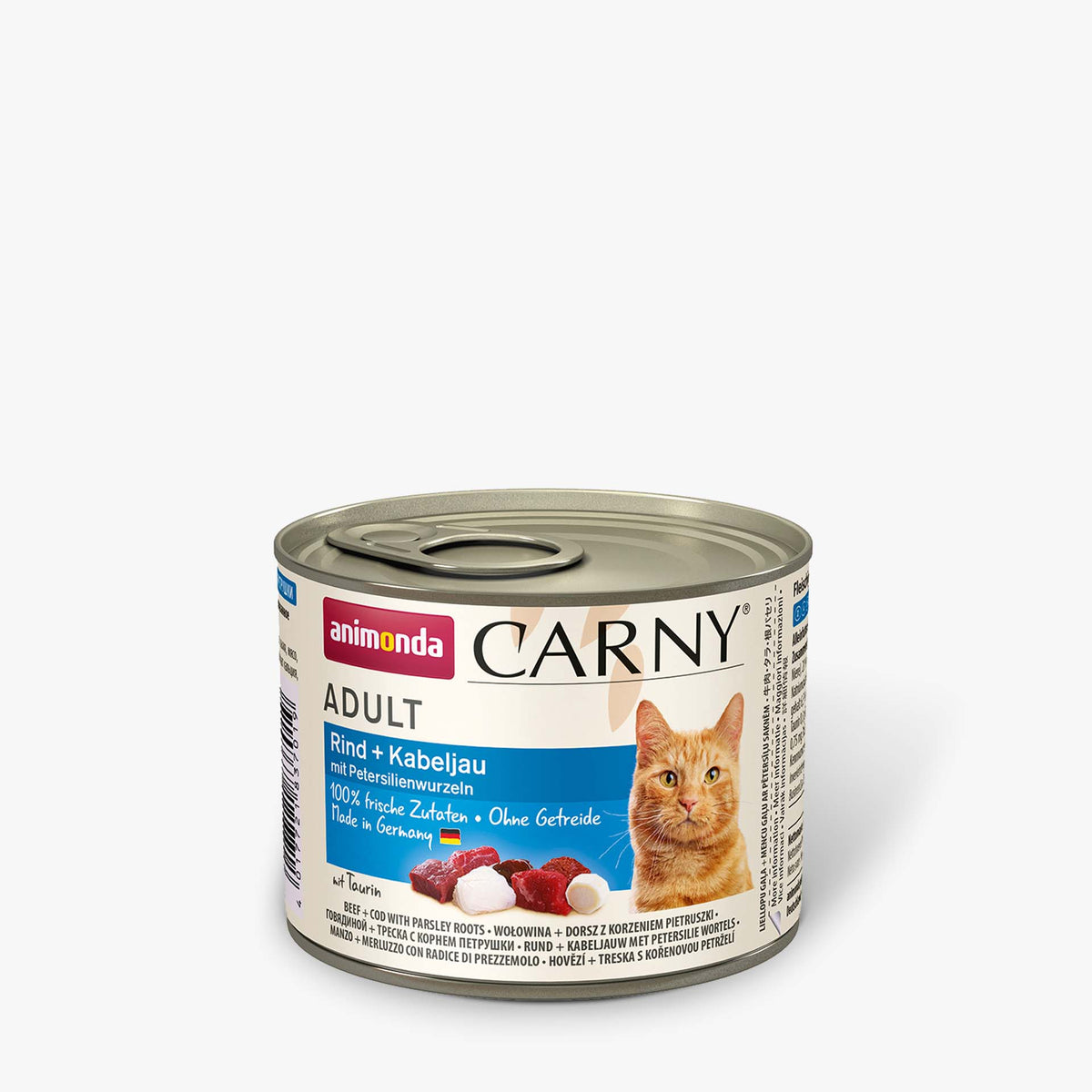Katzennassfutter Dose Carny Adult Rind & Kabeljau & Petersilienwurzeln, 6er Pack – Animonda Cat