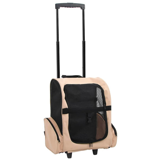 Vidaxl Pet Trolley Foldable Beige-0