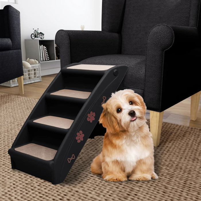 Vidaxl Folding Dog Stairs 62x40x49.5 cm Black-0