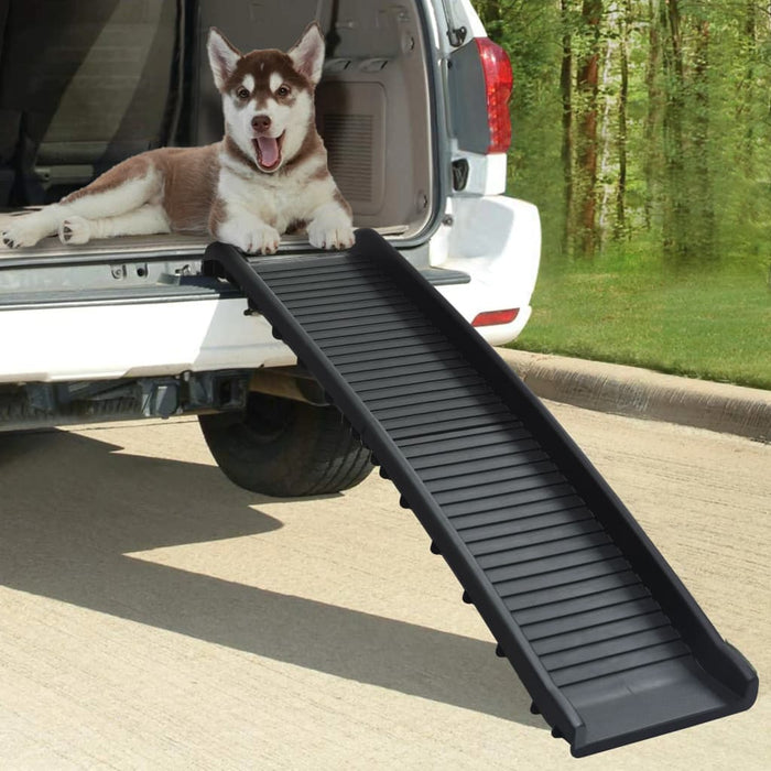 Vidaxl Folding Dog Ramp 155.5x40x15.5 cm Black-0