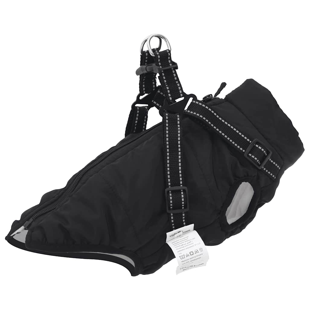 Vidaxxl dog coat with harness waterproof reflective black l28-0