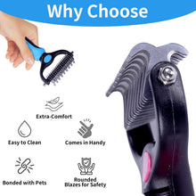 Pet Grooming Brush – Double-Sided Deshedding & Dematting Undercoat Rake for Dogs & Cats