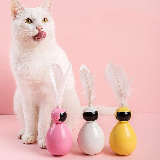 Katzen-Stehaufspielzeug mit Federn