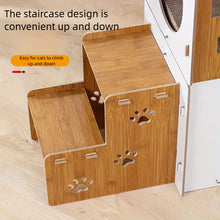 Villa-Style Cat Scratcher Cardboard House - Plaid Pattern
