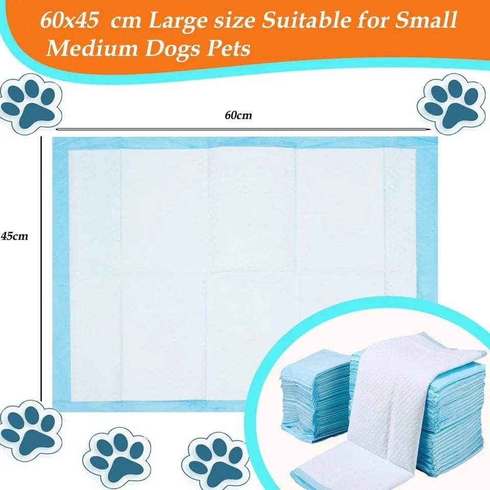 Pack of 50-100 Super Absorbent Pet Diaper Dog Training Pee Pads Disposable Healthy Nappy Mats For Cats Dog Quick-dry 60 x 45cm