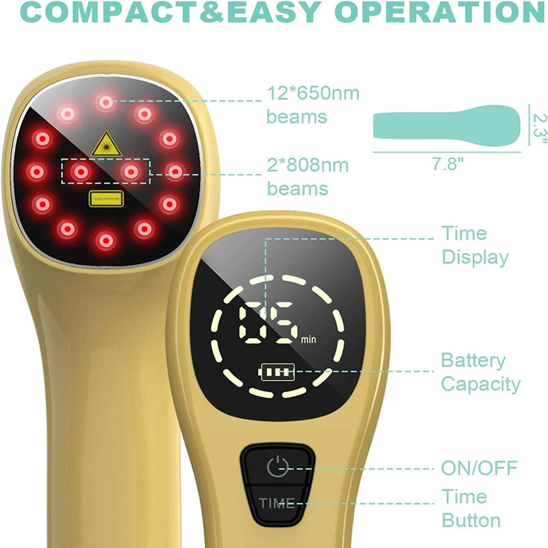 Cold Laser Therapy Vet Device for Pets 2x808nm Red Light Therapy Devices for Pain Relief Home Light Therapy for Dogs Cats Horses