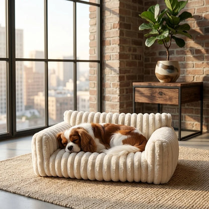 Premium Soft Corduroy Fleece Pet Couch Bed Sofa for Dogs and Cats Best Quality Comfortable Indoor Pet Chair with Supportive Back