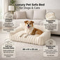 Premium Soft Corduroy Fleece Pet Couch Bed Sofa for Dogs and Cats Best Quality Comfortable Indoor Pet Chair with Supportive Back