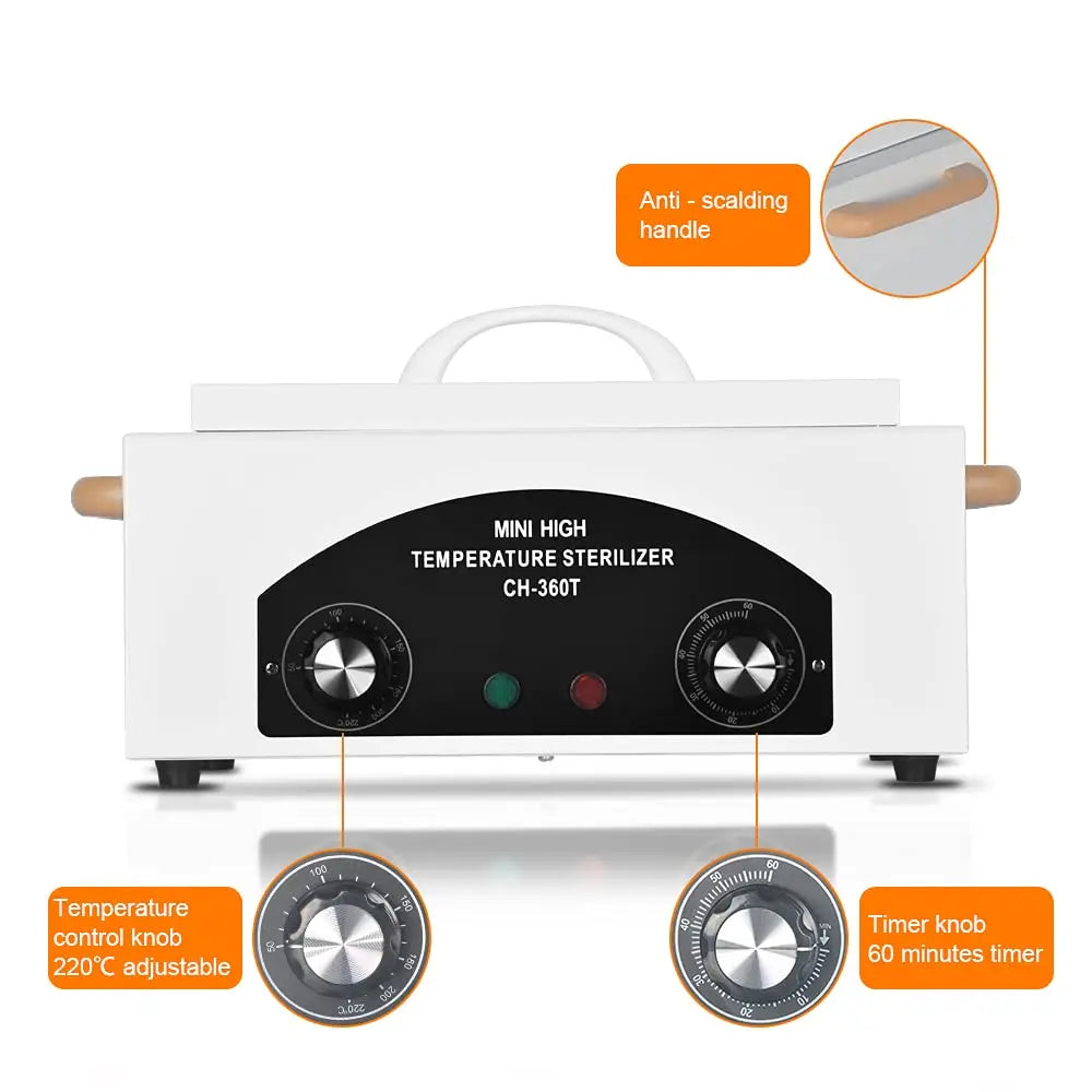 2230ML High Temperature sterilisation Cabinet 300W Dry Heat Foot cat Tattoo Nail Studio with Timer High Pressure Sterilizer