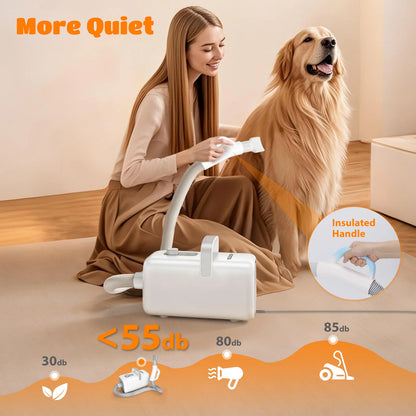 Nobleza Pet Blower Professional Dog Dryer 2000W, Pet Hair Dryer with 4 Nozzles, 3 Speeds and Adjustable Temperature, 2m Extendable Hose, Ideal for Grooming Salons and Homes