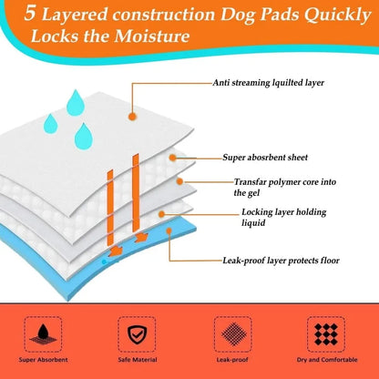 Pack of 50-100 Super Absorbent Pet Diaper Dog Training Pee Pads Disposable Healthy Nappy Mats For Cats Dog Quick-dry 60 x 45cm