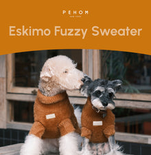 Eskimo Fuzzy Cat Sweater - Orange Cozy Warm Knitwear for Cats