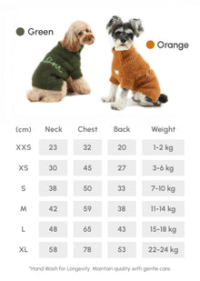 Eskimo Fuzzy Cat Sweater - Orange Cozy Warm Knitwear for Cats