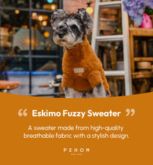 Eskimo Fuzzy Cat Sweater - Orange Cozy Warm Knitwear for Cats