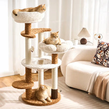 Scratching Post Cat Tree Flower Multi-Level Cat Climbing Frame with Space Capsule
