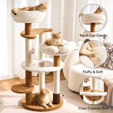 Scratching Post Cat Tree Flower Multi-Level Cat Climbing Frame with Space Capsule
