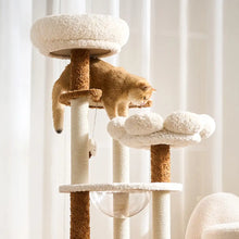 Scratching Post Cat Tree Flower Multi-Level Cat Climbing Frame with Space Capsule