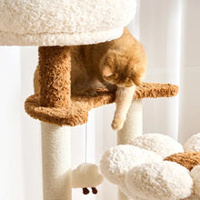 Scratching Post Cat Tree Flower Multi-Level Cat Climbing Frame with Space Capsule