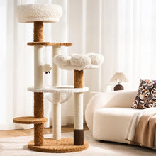 Scratching Post Cat Tree Flower Multi-Level Cat Climbing Frame with Space Capsule