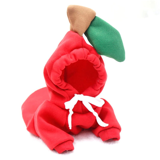 Kuscheliger Fleece-Hundepullover mit Kapuze im Frucht-Design