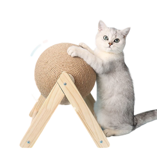 Katzen-Kratzspielzeug mit Sisalball und Kratzbrett