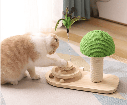 Interaktives Katzenspielzeug aus Holz