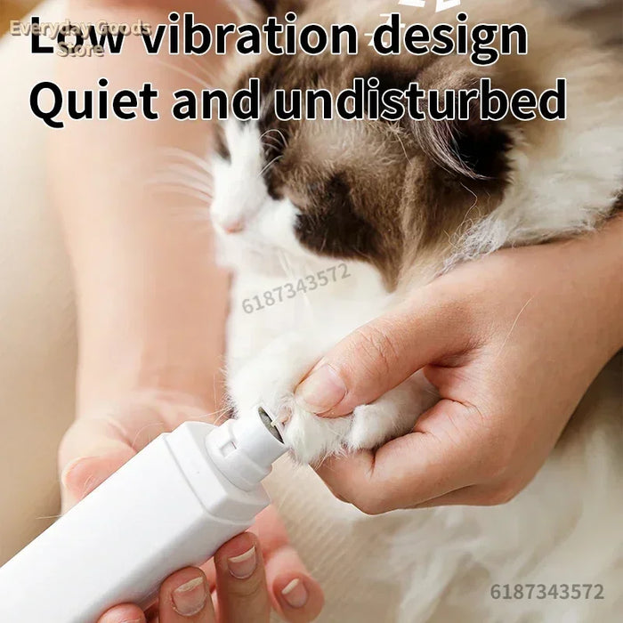 Dog Nail Grinder – USB Rechargeable Quiet Electric Nail Trimmer for Dogs & Cats