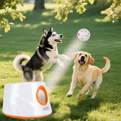 Dog Tennis Launcher Automatic Pet Dogs Chase Toy Mini Tennis Throwing Pinball Machine Fun Interactive Throw Catapult
