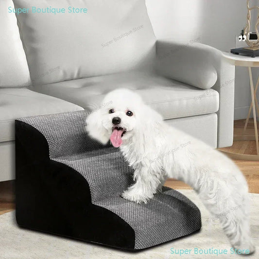 Pet 2/3 Step Dog Stair Cat Pet Ramp Ladder Washable Non Slip Removable Memory Foam Pet Products Ramp for Dog  Stairs for Dogs