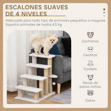 4-Level Cat Stairs - Soft Plush Sisal Scratching Post - Hanging Ball - Gray Pet Tower