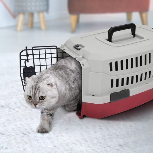 Large Pet Carrier for Cats & Dogs – Breathable Plastic Travel Carrier, Portable Pet Crate, 68 × 48 × 42 cm