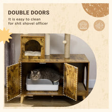 Cat Litter Box Enclosure, with Tree Tower, Cat House, Hammock, Cat litter houses are sturdy and stable, with diverse functions