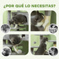 Pawhut Cat Scratching Post Height 138 cm Cat Tree with Multiple Levels Caves Hanging Balls and Hammocks Light Gray