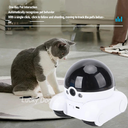 WIFI Movable Pet Webcam One Key Following Shot 2 Way Talk 1080P 2MP Double Lens APP Remote Control Camera for Home for Cats Dogs