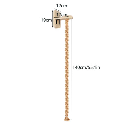 Wall Mounted Cat Climbing Wood Shelves Cat Hammock with Jumping Platform or Scratching Post for Cat Playing and Sleeping