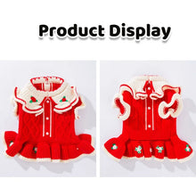 Winter Pet Dog Sweater - Luxury Knitted Princess Dress with Flower Print for Pets
