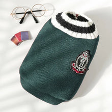Winter Warm Pet Dog Sweater - College Style V-Neck Knitwear Vest for Small Dogs